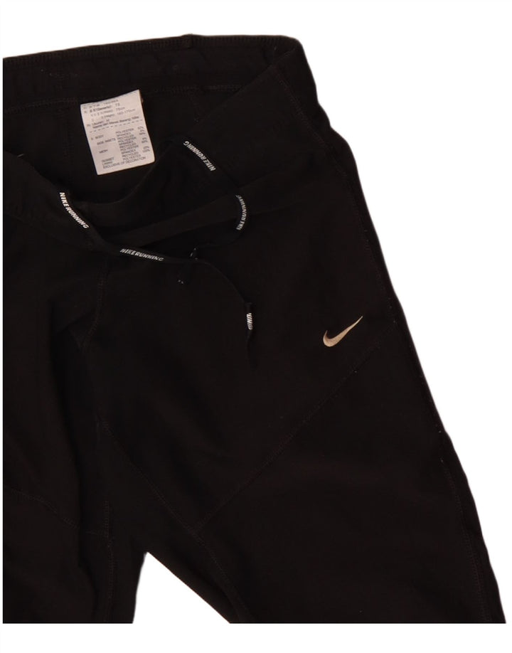 NIKE Mujer Dri Fit Capri Chándal Pantalones UK 12 Mediano Negro Poliéster