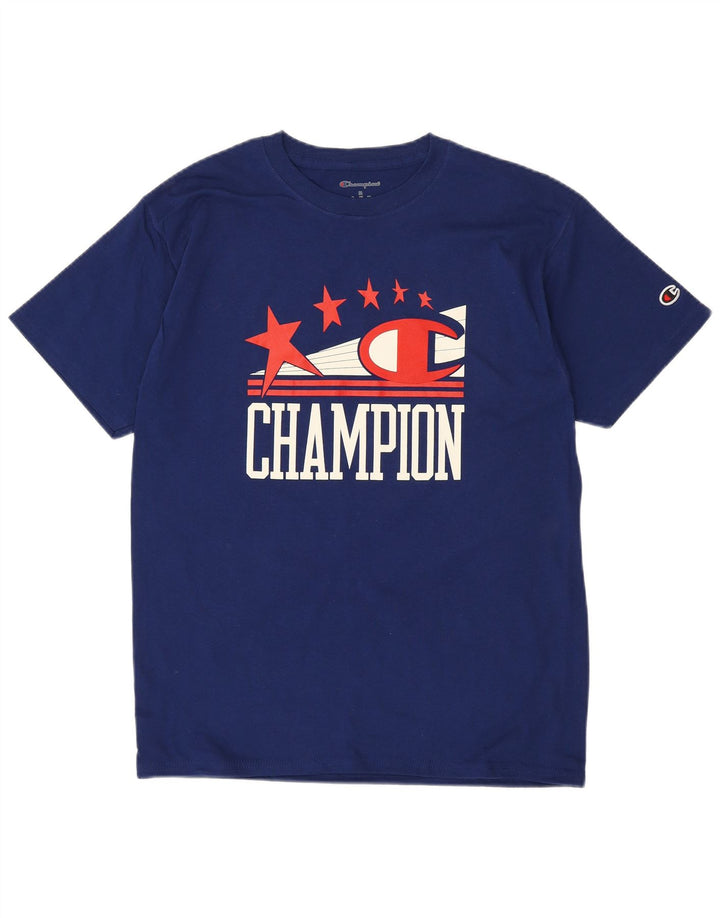 CHAMPION Camiseta gráfica para hombre Top Medium Azul marino Algodón
