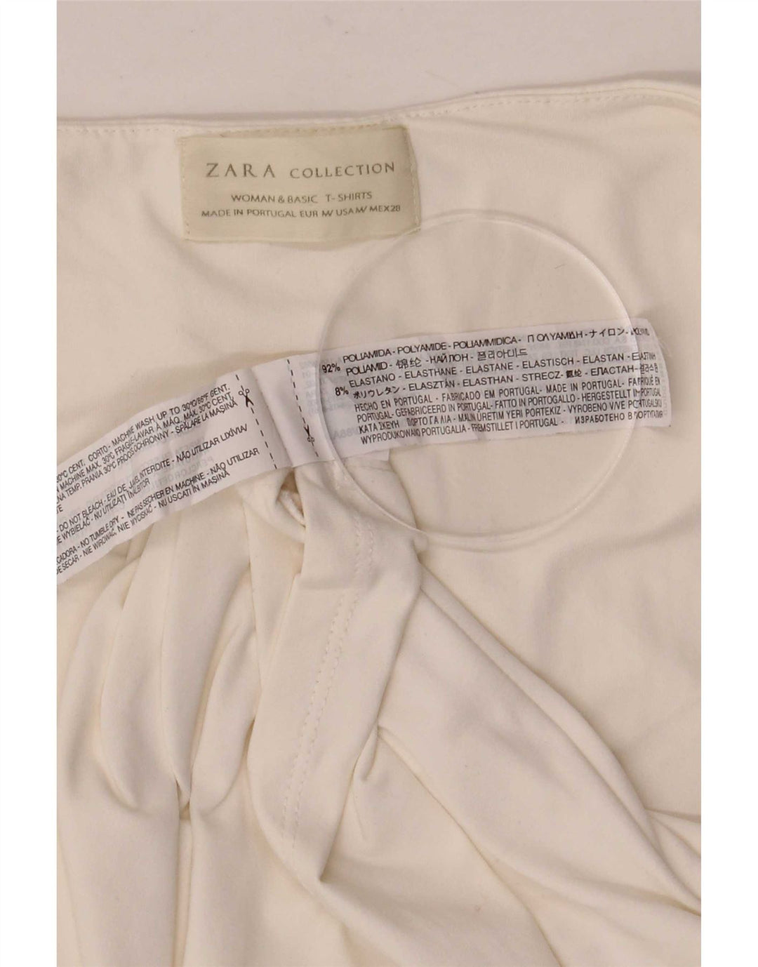 Zara Mujer Chaleco Top UK 12 Medium Blanco Poliamida