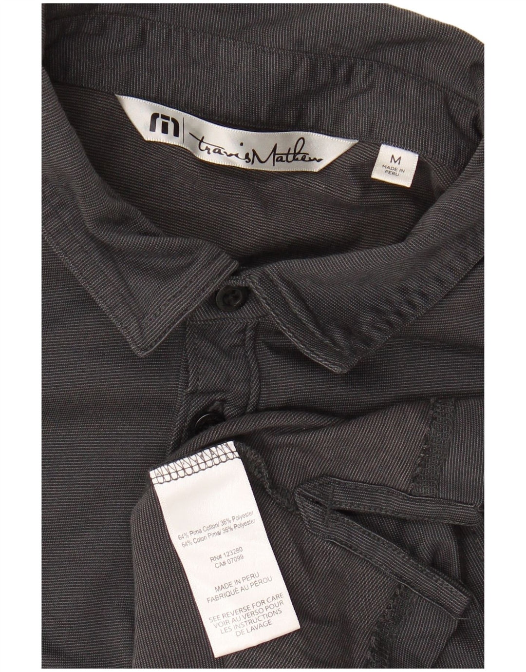 TRAVIS MATHEW Polo para hombre de algodón negro mediano