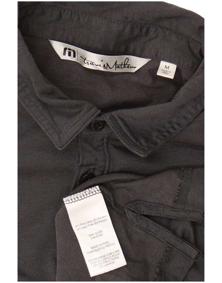 TRAVIS MATHEW Polo para hombre de algodón negro mediano