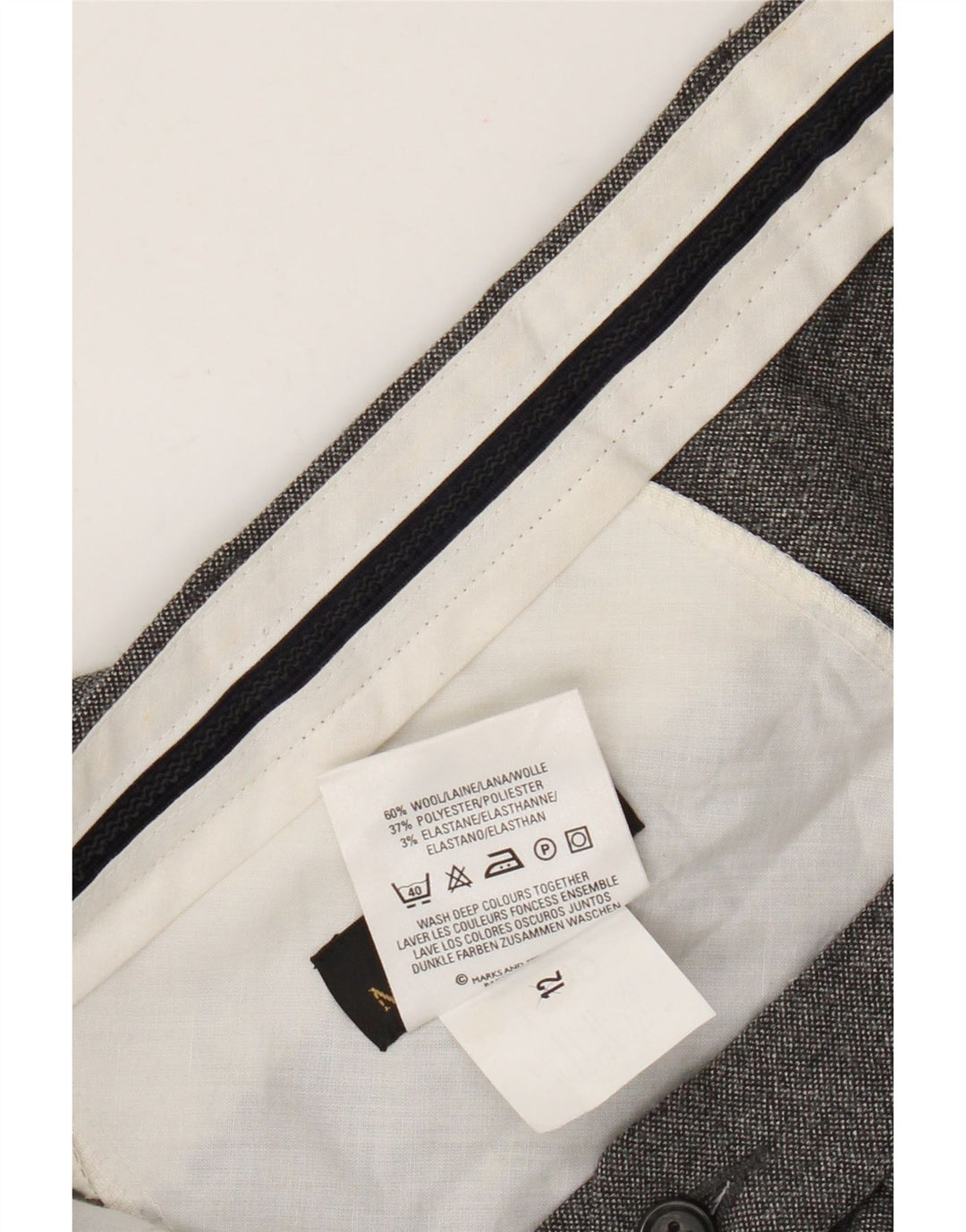 Marks & Spencer Pantalón de traje recto St. Michael para hombre W40 L29 Lana gris
