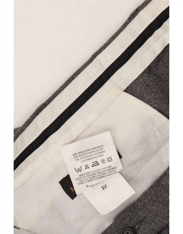 Marks & Spencer Pantalón de traje recto St. Michael para hombre W40 L29 Lana gris