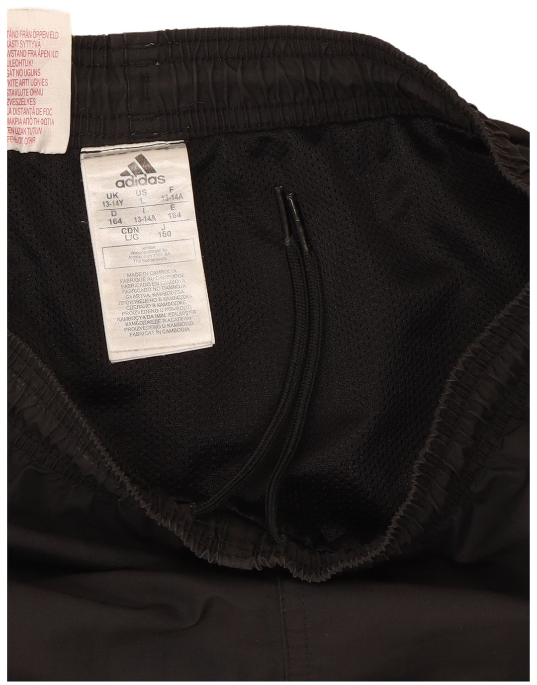 Adidas Pantalón corto deportivo para niño 13-14 años Negro Poliéster
