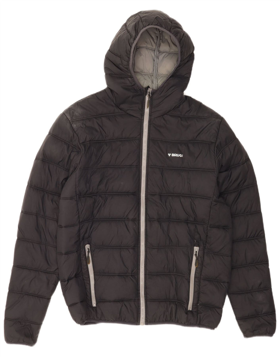 Brugi Chaqueta acolchada con capucha para hombre IT 52 XL Poliamida negra