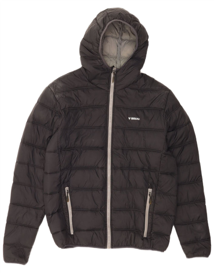 Brugi Chaqueta acolchada con capucha para hombre IT 52 XL Poliamida negra