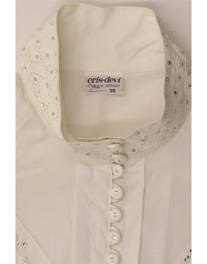 Cris Devi Blusa camisera para mujer EU 38 Medium White Floral