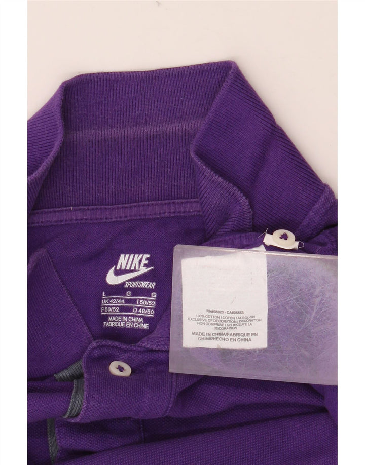 NIKE Polo para hombre UK 42/44 Large Púrpura Algodón