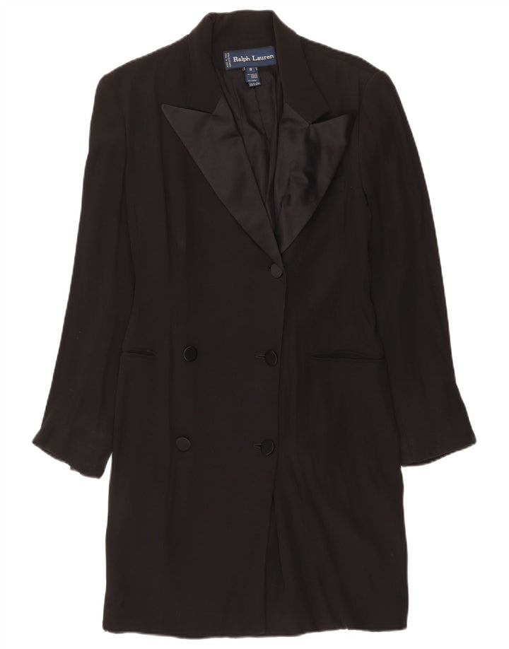 Ralph Lauren Abrigo de doble botonadura para mujer US 8 Mediano Acetato negro