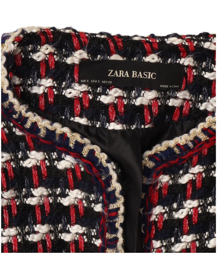 Zara Mujer Regular Fit Blazer Chaqueta UK 10 Small Multicolor Check