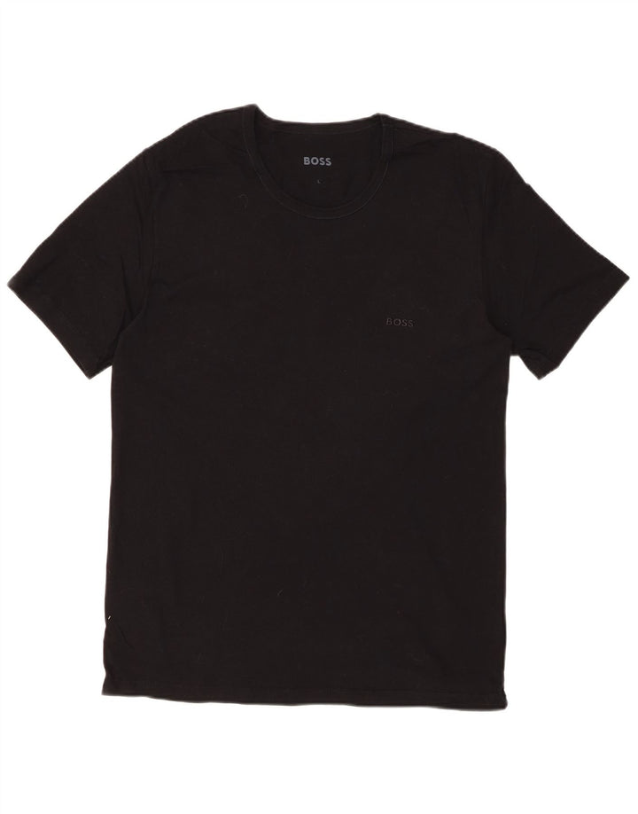 Camiseta HUGO BOSS para hombre Top grande de algodón negro