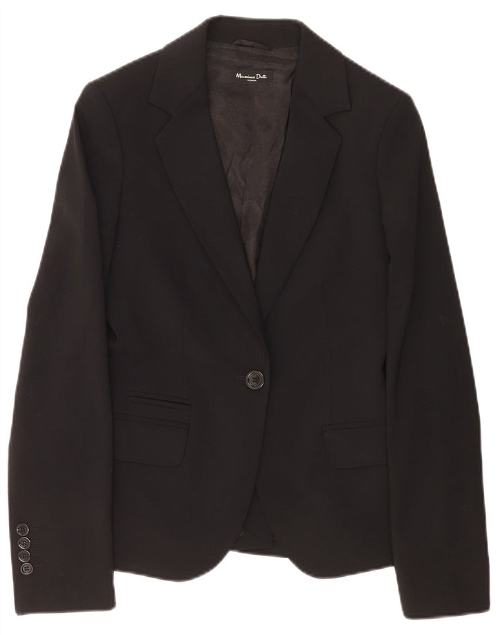 Massimo Dutti Chaqueta Blazer De 1 Botón Mujer EU 38 Small Lana Negra