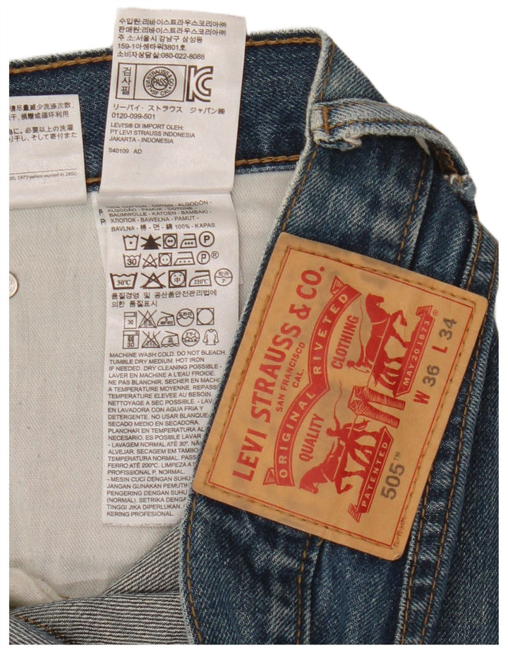 Levi's Vaqueros rectos 505 para hombre W36 L34 Algodón azul