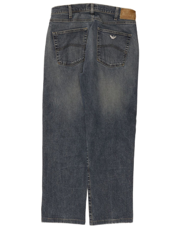Vaqueros Armani Hombre Rectos W32 L27 Algodón Azul Marino
