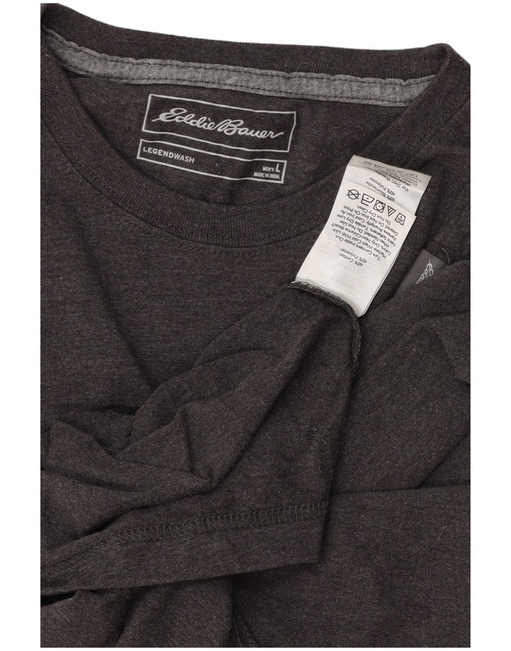 EDDIE BAUER Top para hombre manga larga algodón gris grande