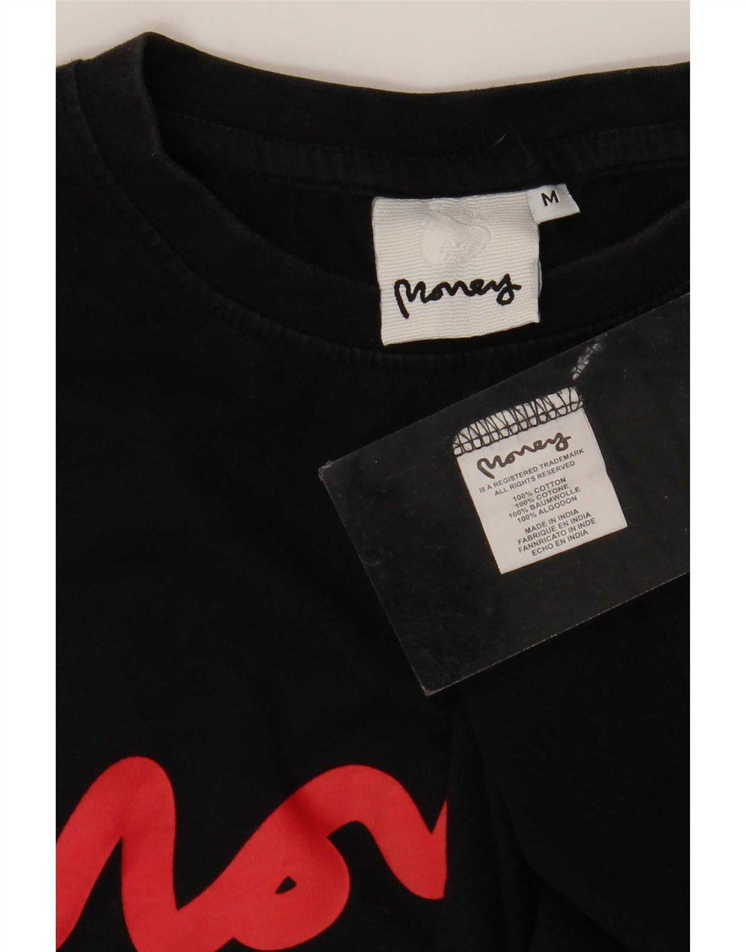 Money - Camiseta gráfica para hombre, talla mediana, algodón negro
