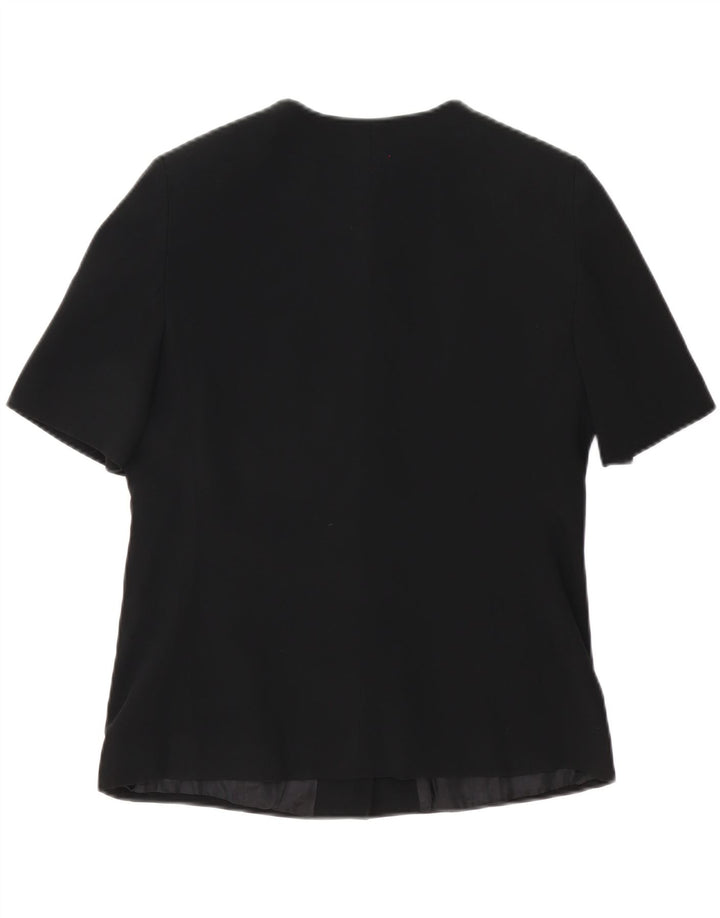 Luisa Spagnoli Chaqueta Blazer de Manga Corta con 5 Botones para Mujer IT 46 Grande Negro