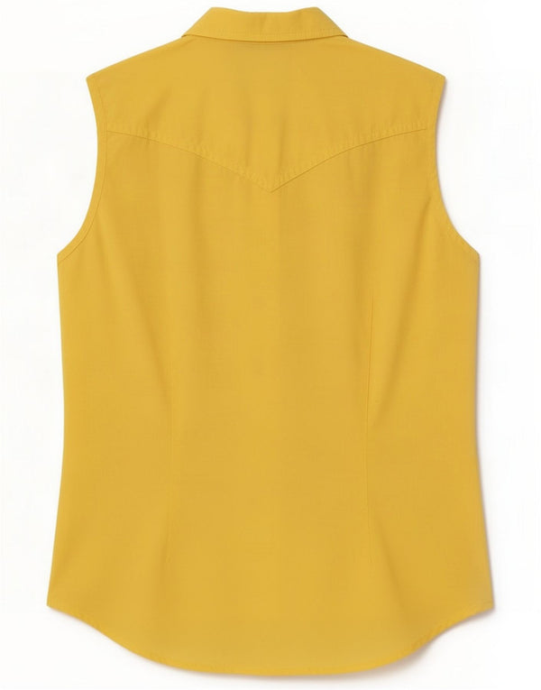 Wit Boy Blusa sin mangas para mujer UK 40 Small Algodón amarillo