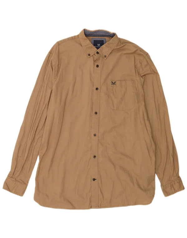Crew Clothing Camisa de corte clásico para hombre XL Algodón marrón