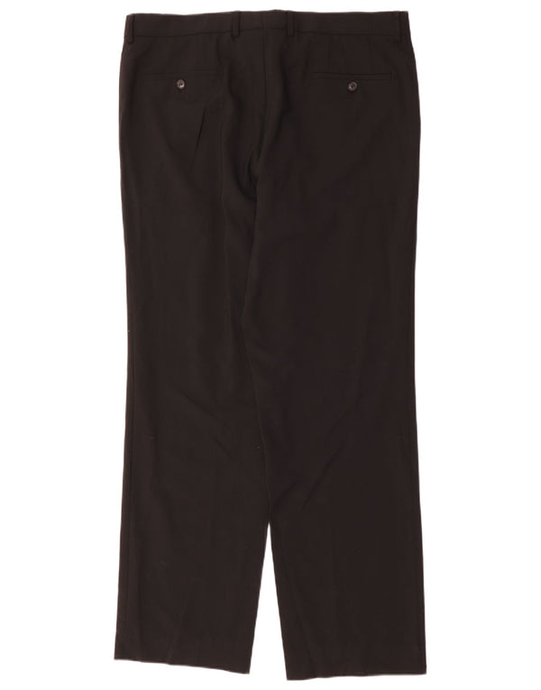 Hugo Boss Pantalón de traje recto para hombre W38 L33 Lana negra
