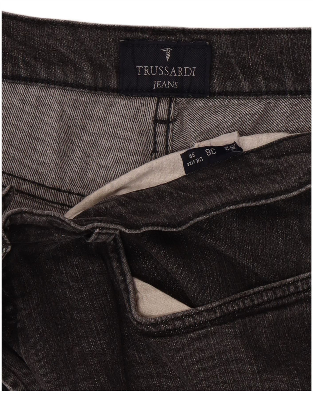 TRUSSARDI Vaqueros rectos para hombre W36 L29 Gris