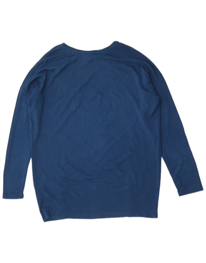 Topshop Top extragrande de manga larga para mujer UK 42 Viscosa azul medio