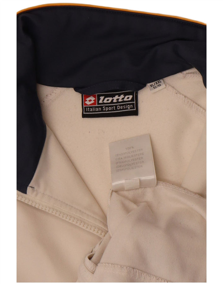 Lotto Hombre Chándal Top Chaqueta XL Blanco Roto Poliéster Color Block