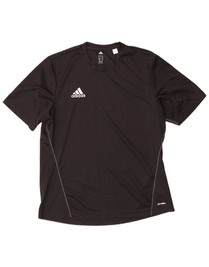 ADIDAS Camiseta Climalite para hombre Top Grande Poliéster negro