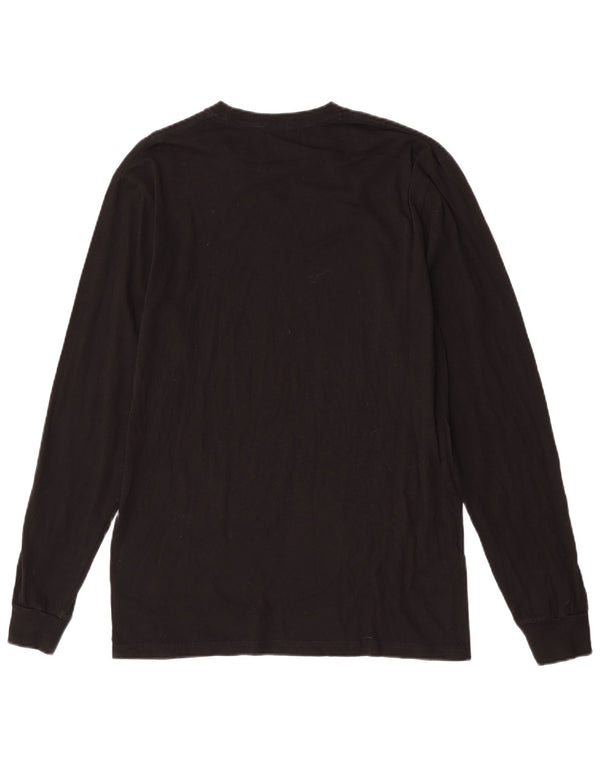 Quiksilver Camiseta gráfica de ajuste regular para hombre de manga larga de algodón negro mediano