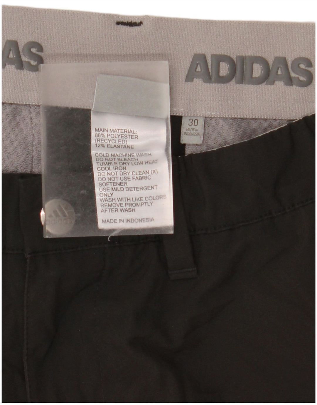 Adidas Mens Chino Shorts W30 Medio Negro Poliéster
