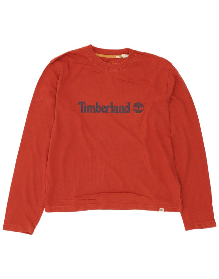 Timberland Hombre Gráfico Top Manga Larga Medio Algodón Rojo