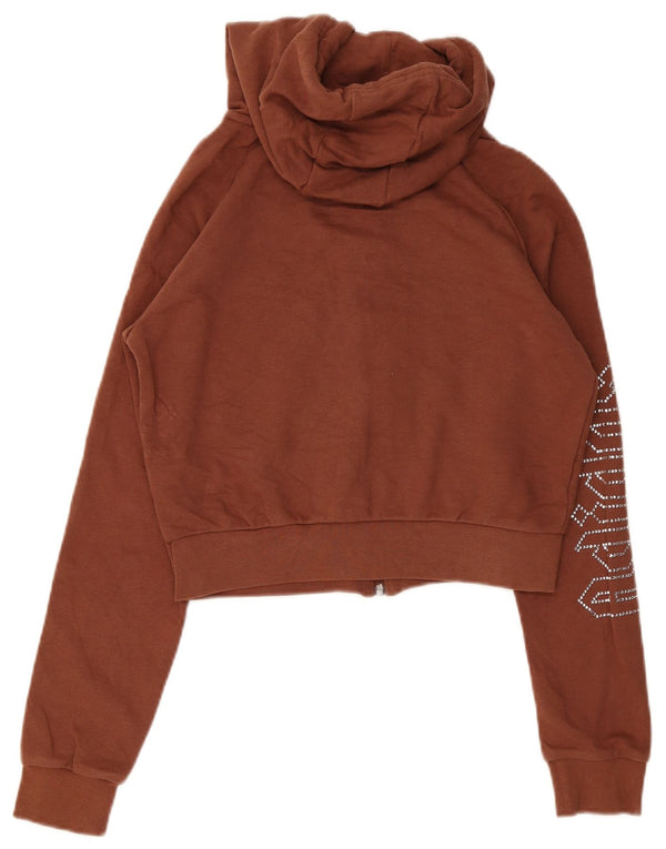 Adidas Sudadera con capucha y cremallera gráfica para mujer Reino Unido 12 Algodón marrón medio
