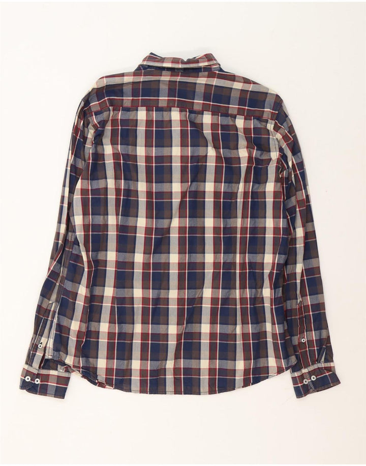 Camisa Benetton Hombre XL Algodón Cuadros Multicolor
