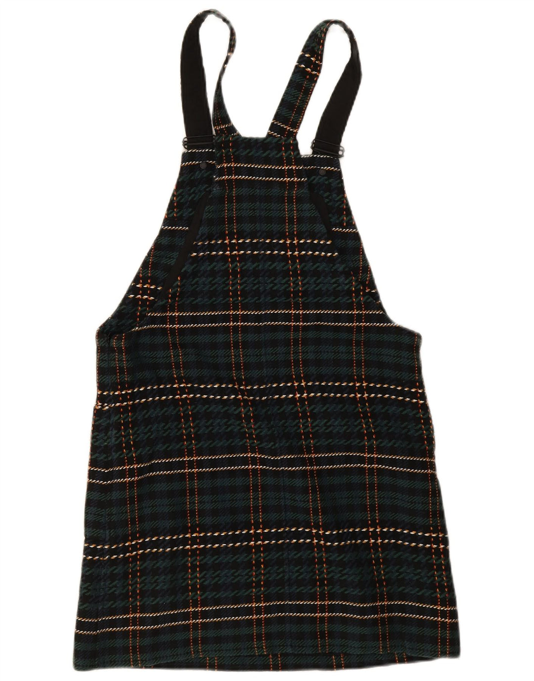 Jack Wills Vestido Dungaree para Mujer UK 8 Pequeño Poliéster a Cuadros Verdes