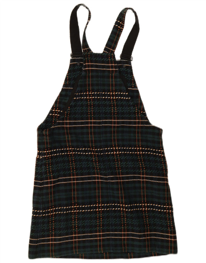 Jack Wills Vestido Dungaree para Mujer UK 8 Pequeño Poliéster a Cuadros Verdes