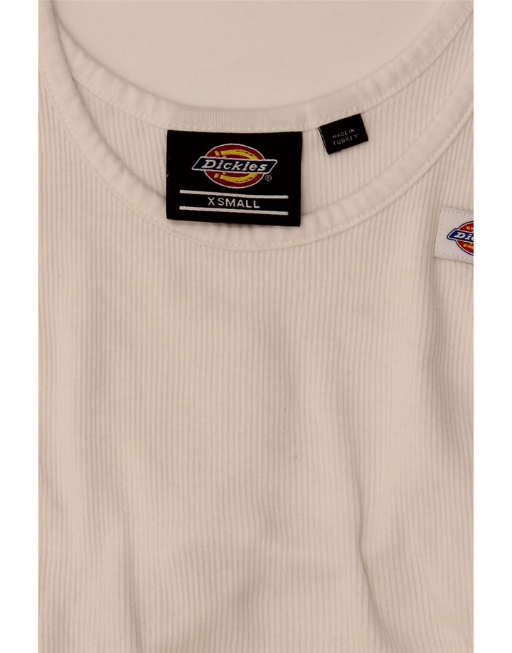 Dickies Top corto sin mangas para mujer UK 4 XS Blanco
