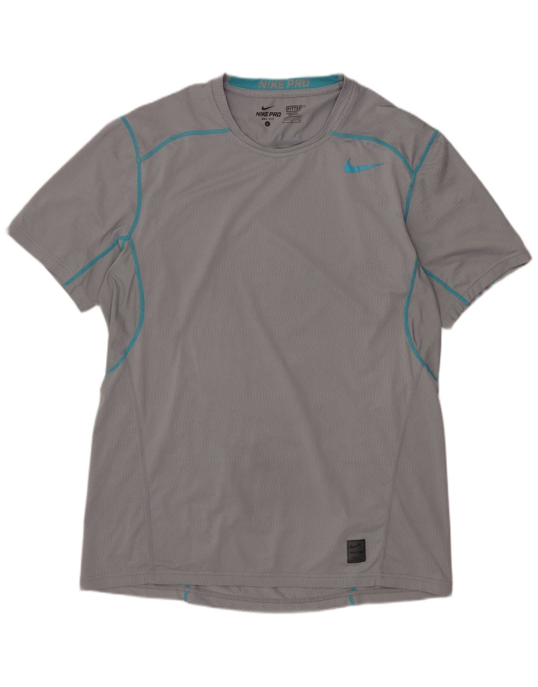 NIKE Camiseta Dri Fit para Hombre Top Grande Gris Cuadros Poliéster