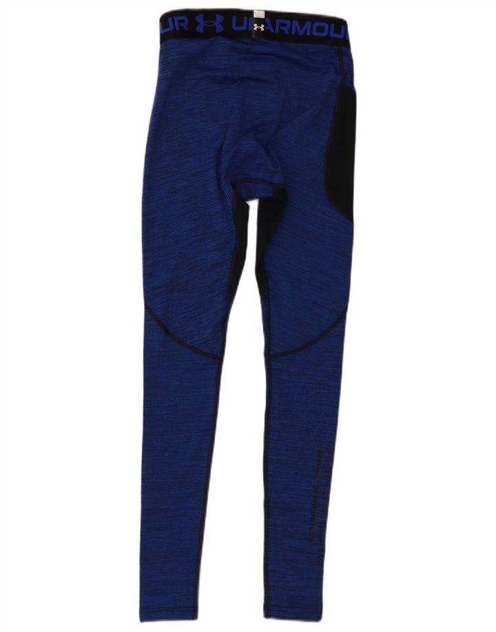 Under Armour Leggings con estampado Cold Gear para hombre, bloques de color azul pequeño