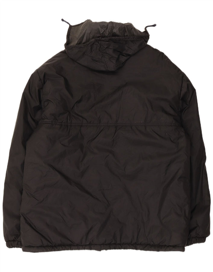 Chaqueta acolchada con capucha vintage para hombre IT 60 5XL Poliamida negra