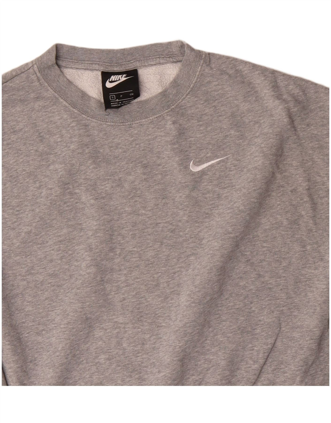NIKE Mujer Oversize Crop Sudadera Jumper UK 10 Small Gris Algodón