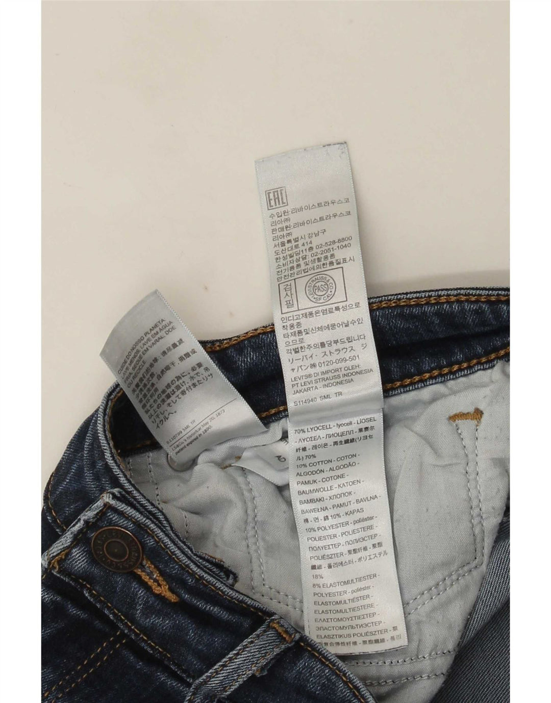 Vaqueros Levi's Mujer 712 Slim W27 L30 Lyocell Azul