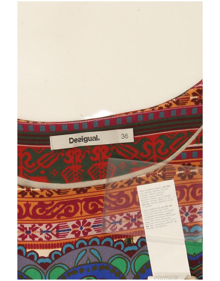 DESIGUAL Vestido recto gráfico para mujer EU 36 Pequeño multicolor floral