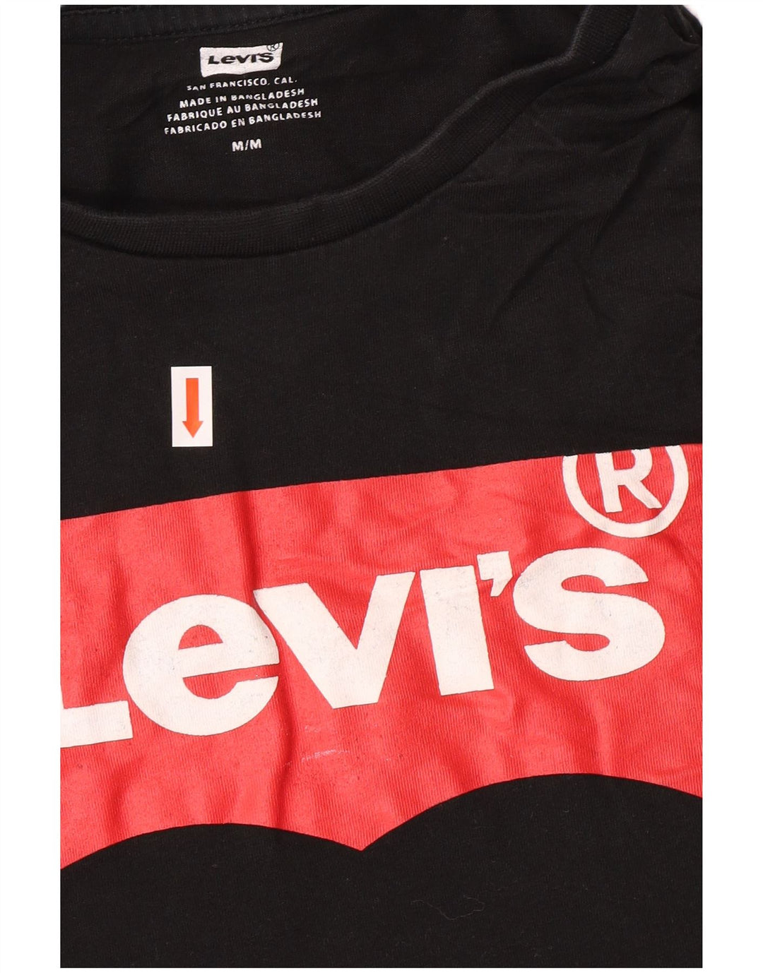 Levi's Camiseta gráfica para hombre Top Medium Black Cotton