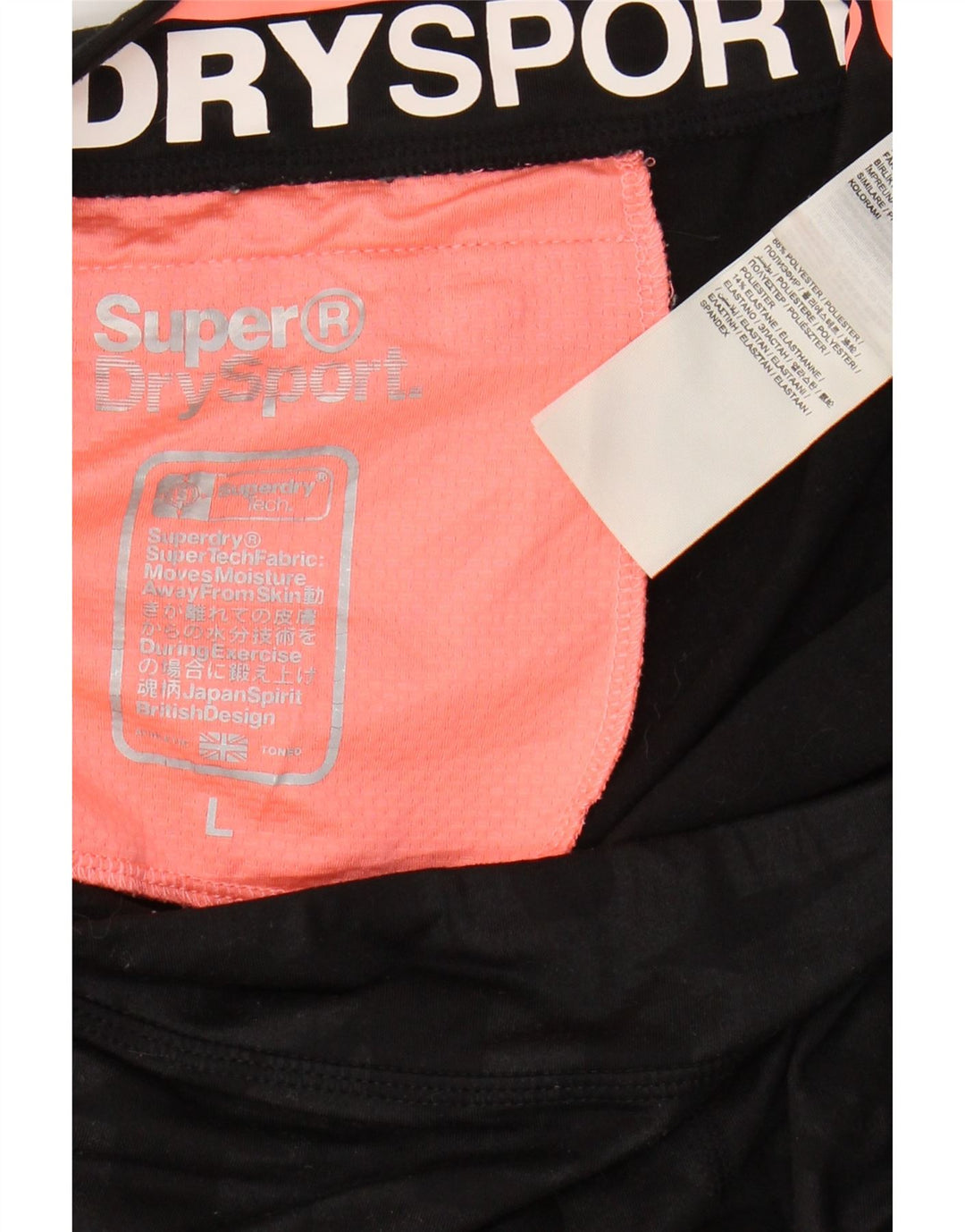 SUPERDRY Pantalones cortos deportivos gráficos para mujer UK 44 Grande Poliéster negro