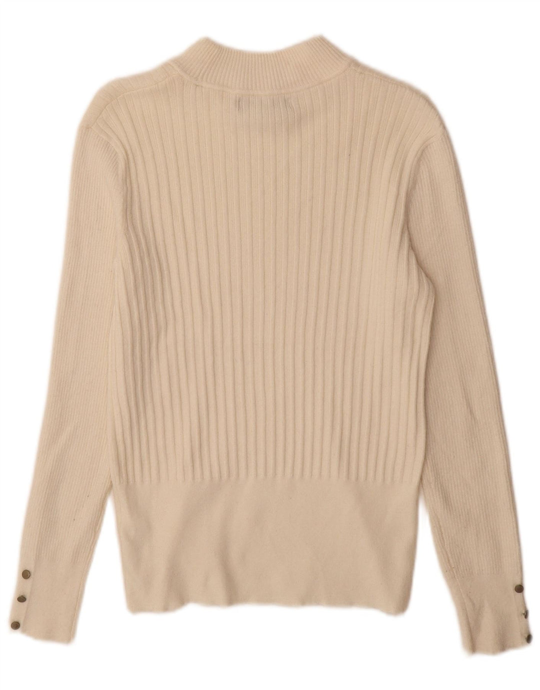 Marks & Spencer Suéter tipo jersey con cuello alto para mujer UK 12 Medium Off White