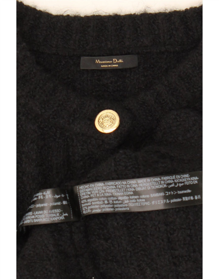 Massimo Dutti Cárdigan Corto Extragrande para Mujer UK 10 Small Negro