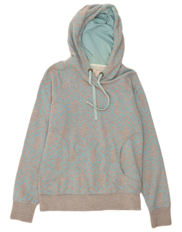 Sudadera con capucha para mujer Fat Face UK 10 Small Grey Geométrico Algodón