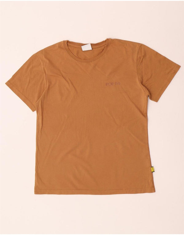 POP 84 Camiseta Hombre Top Small Marrón Algodón