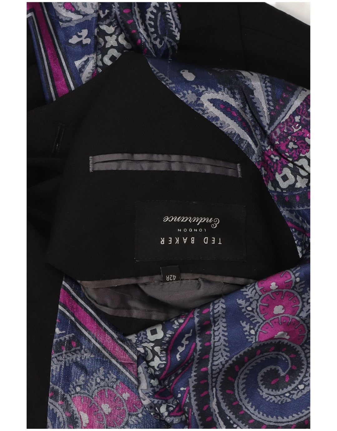 TED BAKER Chaqueta tipo blazer de 2 botones para hombre UK 42 XL Lana negra