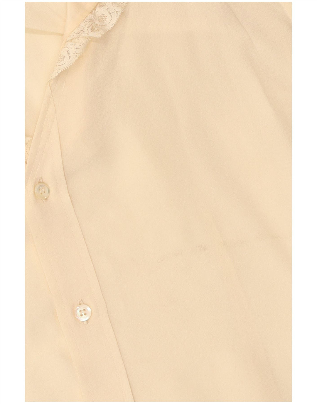 Vintage mujer camisa de manga corta blusa Reino Unido 14 medio blanco apagado